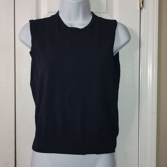 Jones New York navy fitted sleeveless sweater Sz M - Picture 1 of 5